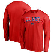 Ole Miss Rebels Fanatics Branded True Sport Baseball Long Sleeve T-Shirt - Red