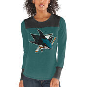 San Jose Sharks Touch by Alyssa Milano Women's Blindside Thermal Long Sleeve Tri-Blend T-Shirt – Teal