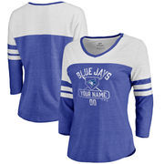 Toronto Blue Jays Fanatics Branded Women's Personalized Base Runner Tri-Blend Three-Quarter Sleeve T-Shirt - Royal