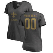New Orleans Saints NFL Pro Line by Fanatics Branded Women's Personalized One Color T-Shirt - Ash