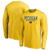 Michigan Wolverines Fanatics Branded True Sport Hockey Long Sleeve T-Shirt - Yellow