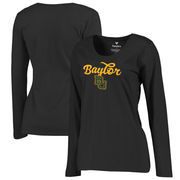 Baylor Bears Fanatics Branded Women's Plus Sizes Freehand Long Sleeve T-Shirt - Black