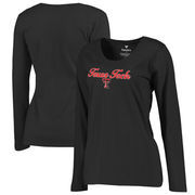 Texas Tech Red Raiders Fanatics Branded Women's Plus Sizes Freehand Long Sleeve T-Shirt - Black