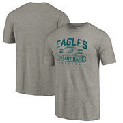 Philadelphia Eagles NFL Pro Line by Fanatics Branded Personalized Flanker Tri-Blend T-Shirt - Gray