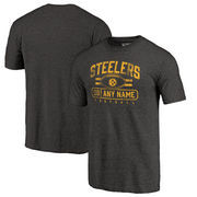 Pittsburgh Steelers NFL Pro Line by Fanatics Branded Personalized Flanker Tri-Blend T-Shirt - Black