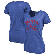 New York Giants NFL Pro Line by Fanatics Branded Women's Personalized Flanker Tri-Blend T-Shirt - Royal