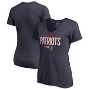 New England Patriots NFL Pro Line by Fanatics Branded Women's Plus Sizes Nostalgia T-Shirt - Navy