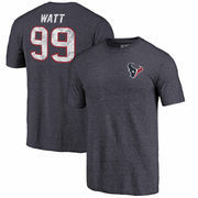 J.J. Watt Houston Texans NFL Pro Line by Fanatics Branded Icon Tri-Blend Player Name & Number T-Shirt - Heathered Navy