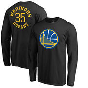 Kevin Durant Golden State Warriors Fanatics Branded Round About Name & Number Long Sleeve T-Shirt - Black