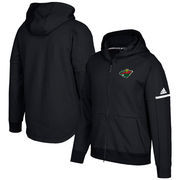 Minnesota Wild adidas Authentic Pro Squad ID Full-Zip Hooded Sweatshirt – Black