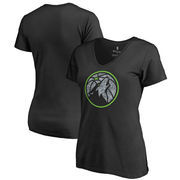 Minnesota Timberwolves Fanatics Branded Women's Static Logo V-Neck T-Shirt - Black