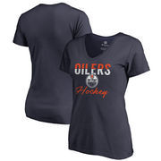 Edmonton Oilers Fanatics Branded Women's Freeline Plus Size V-Neck T-Shirt - Navy