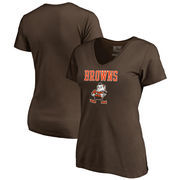 Cleveland Browns NFL Pro Line by Fanatics Branded Women's Vintage Team Lockup V-Neck T-Shirt - Brown