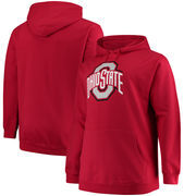 Ohio State Buckeyes Majestic Primary Logo Long Sleeve Big and Tall Pullover Hoodie - Scarlet