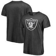 Oakland Raiders NFL Pro Line by Fanatics Branded White Logo Shadow Washed T-Shirt - Black