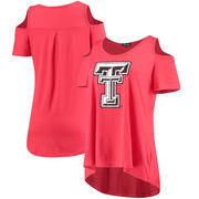 Texas Tech Red Raiders Women's Cold Shoulder Flowy Tri-Blend T-Shirt – Red