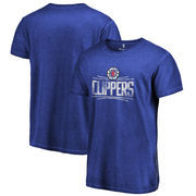 LA Clippers Fanatics Branded Distressed Logo Shadow Washed T-Shirt - Royal
