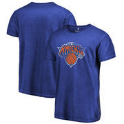 New York Knicks Fanatics Branded Distressed Logo Shadow Washed T-Shirt - Royal