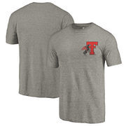 Texas Tech Red Raiders Fanatics Branded College Vault Left Chest Distressed Tri-Blend T-Shirt - Gray