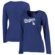 Los Angeles Dodgers Fanatics Branded Women's Plus Size Team Lockup Long Sleeve T-Shirt - Royal