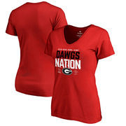 Georgia Bulldogs Fanatics Branded Women's College Football Playoff 2018 Rose Bowl Bound Delay Slim Fit V-Neck T-Shirt – Red