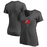 Tampa Bay Buccaneers NFL Pro Line by Fanatics Branded Women's X-Ray Slim Fit V-Neck T-Shirt - Heathered Gray