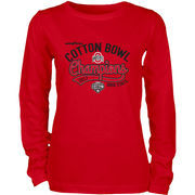 Ohio State Buckeyes Blue 84 Women's 2017 Cotton Bowl Champions Long Sleeve T-Shirt – Red