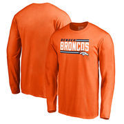 Denver Broncos NFL Pro Line by Fanatics Branded Iconic Collection On Side Stripe Long Sleeve T-Shirt - Orange