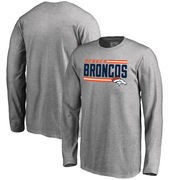 Denver Broncos NFL Pro Line by Fanatics Branded Youth Iconic Collection On Side Stripe Long Sleeve T-Shirt - Ash