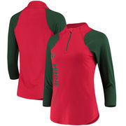 Minnesota Wild G-III 4Her by Carl Banks Women's Zip It Up Quarter-Zip Long Sleeve T-Shirt – Red/Green