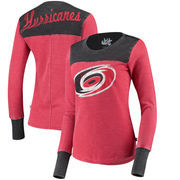 Carolina Hurricanes Touch by Alyssa Milano Women's Blindside Thermal Long Sleeve Tri-Blend T-Shirt – Red