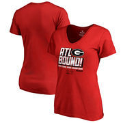 Georgia Bulldogs Fanatics Branded Women's College Football Playoff 2018 Rose Bowl Champions Flea Flicker V-Neck T-Shirt – Red