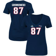 Rob Gronkowski New England Patriots NFL Pro Line by Fanatics Branded Women's Super Bowl LII Bound Fair Catch Patch Name & Number