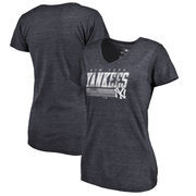 New York Yankees Fanatics Branded Womens Cooperstown Collection Fast Pass Tri-Blend V-Neck T-Shirt - Navy