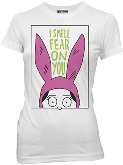 Bob's Burgers Shirt Juniors I Smell Fear On You Adult White Tee