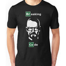 Breaking Code - White/Green on Black Parody Design for Programmers Unisex T-Shirt