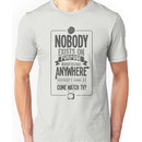Rick & Morty; Nobody exists on purpose... (White/Light Grey Version) Unisex T-Shirt