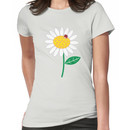 Whimsical Summer White Daisy and Red Ladybug Women's T-Shirt