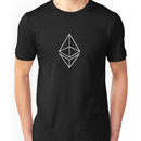 Ethereum logo white / black Unisex T-Shirt