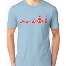 Red Polka Dot Mountain Profile Unisex T-Shirt