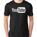 YouTube Full Logo - Full White on Black Unisex T-Shirt