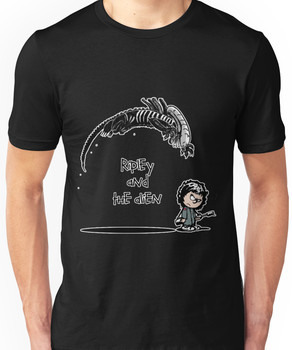 Ripley and the Alien - Black t-shirt Unisex T-Shirt