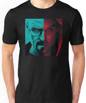 HEISENBERG VS DEXTER Walter White Breaking Bad and Dexter Face Mash Up Unisex T-Shirt