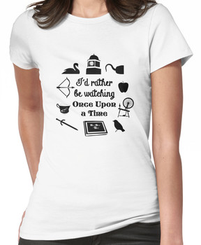 "I'd Rather Be Watching Once Upon a Time" Icon Design in Black Women's T-Shirt