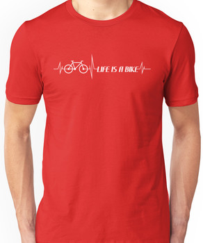 Life is a Bike - white logo Unisex T-Shirt
