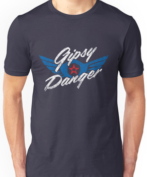 Gipsy Danger Distressed Logo in White Unisex T-Shirt