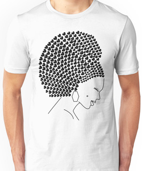 Afro Heart in Black Unisex T-Shirt