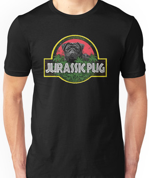 Jurassic Pug Funny Parody Urban Swag Unisex T-Shirt