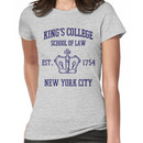 HAMILTON BROADWAY MUSICAL King's College School of Law Est. 1854 Greatest City in th Women's T-Shirt