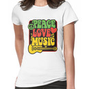Rasta Peace, Love, Music Women's T-Shirt